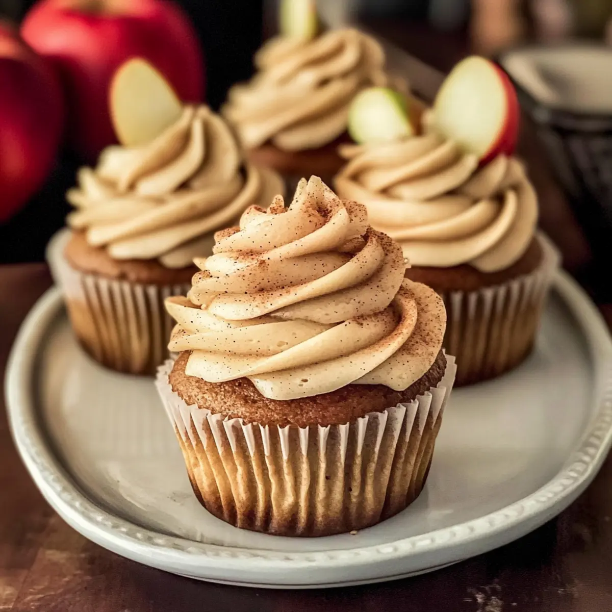 Apple Cider Cupcakes with Spiced Buttercream Frosting