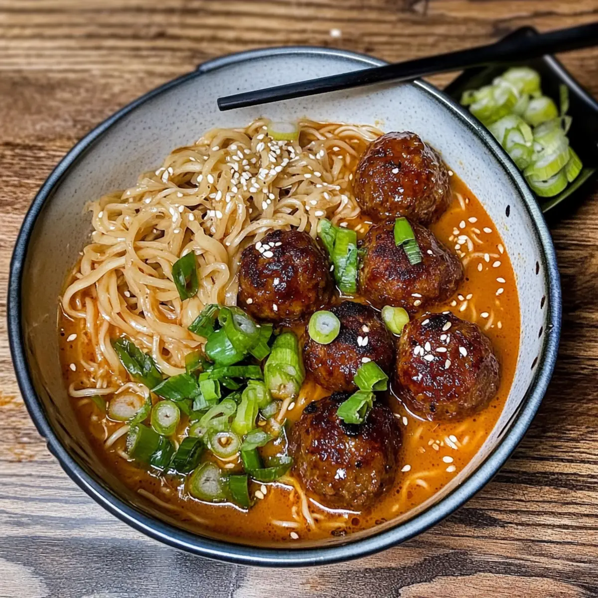 General Tso’s Meatball Ramen