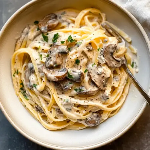 Mushroom Cream Sauce Pasta