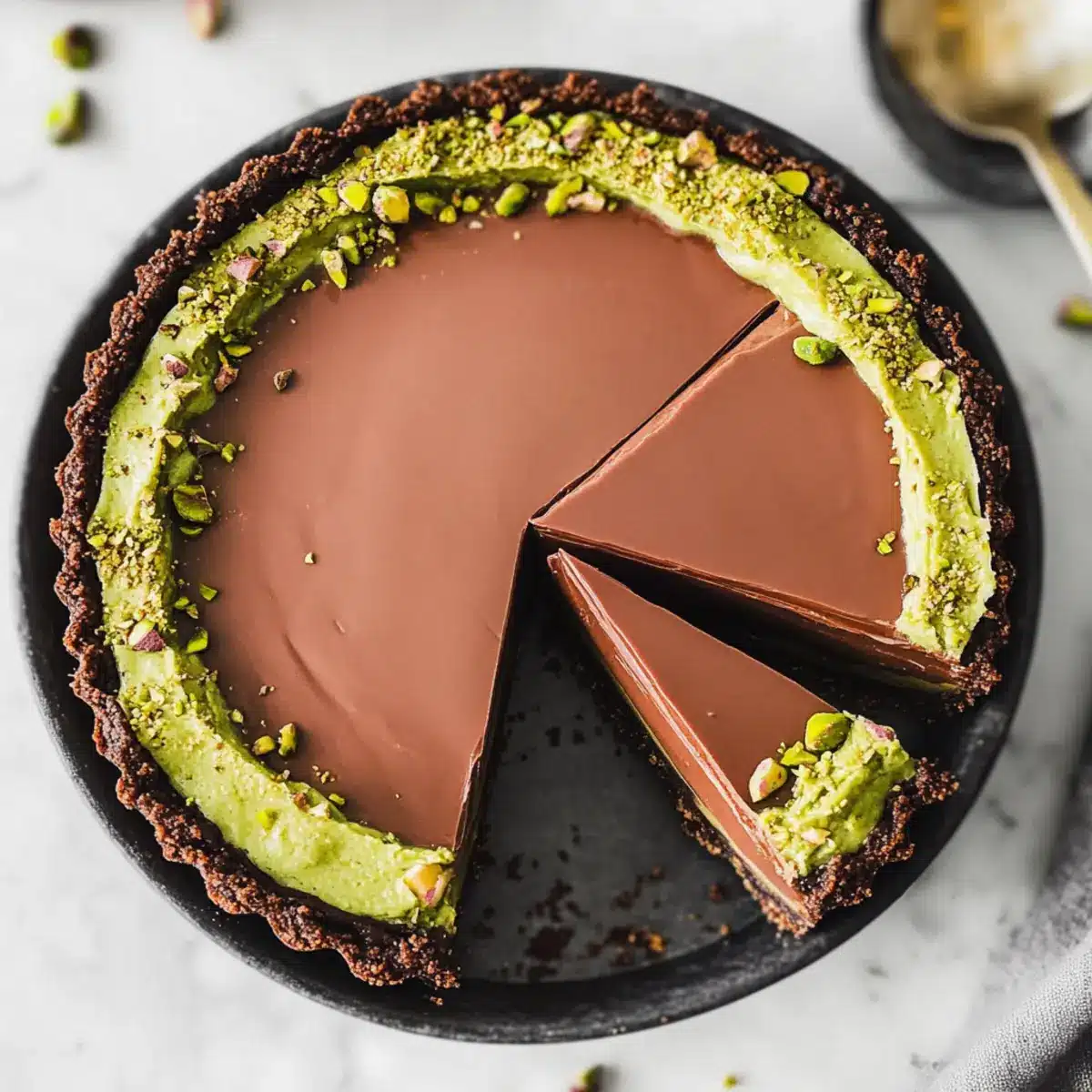 Chocolate Tart with Pistachio Paste