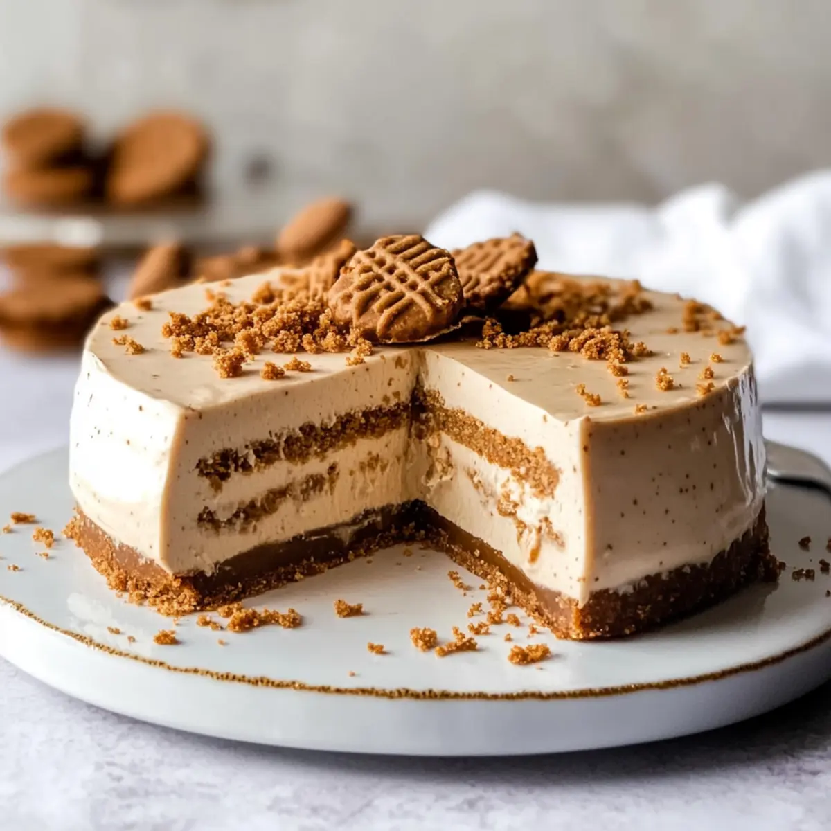 No Bake Biscoff Cheesecake