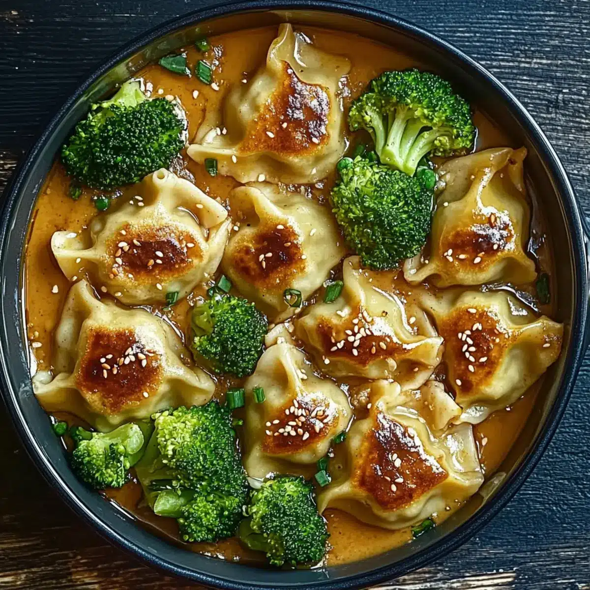 Dumplings with Creamy Peanut Sauce
