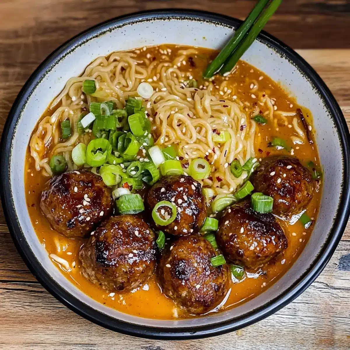 General Tso’s Meatball Ramen
