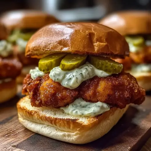 Hot Chicken Sliders with Dill Pickle
